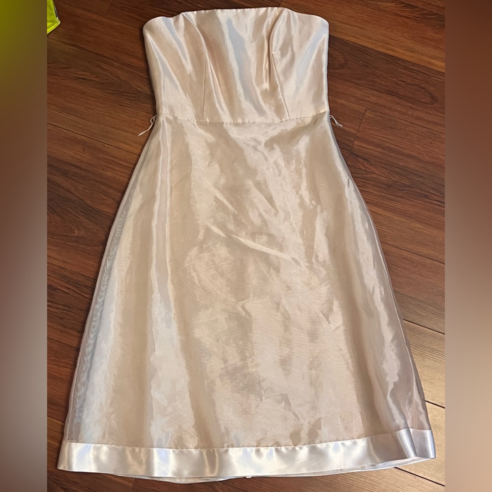 Champagne Satin Evening Formal Dress